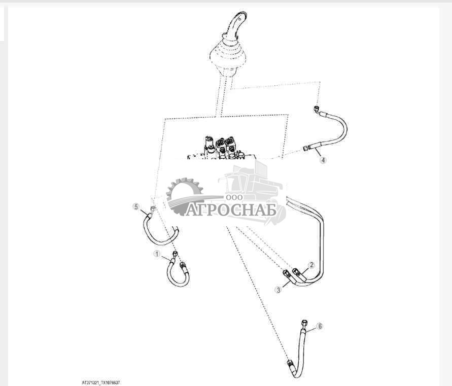 Гидролинии управления кабины (двухфункциональные) 